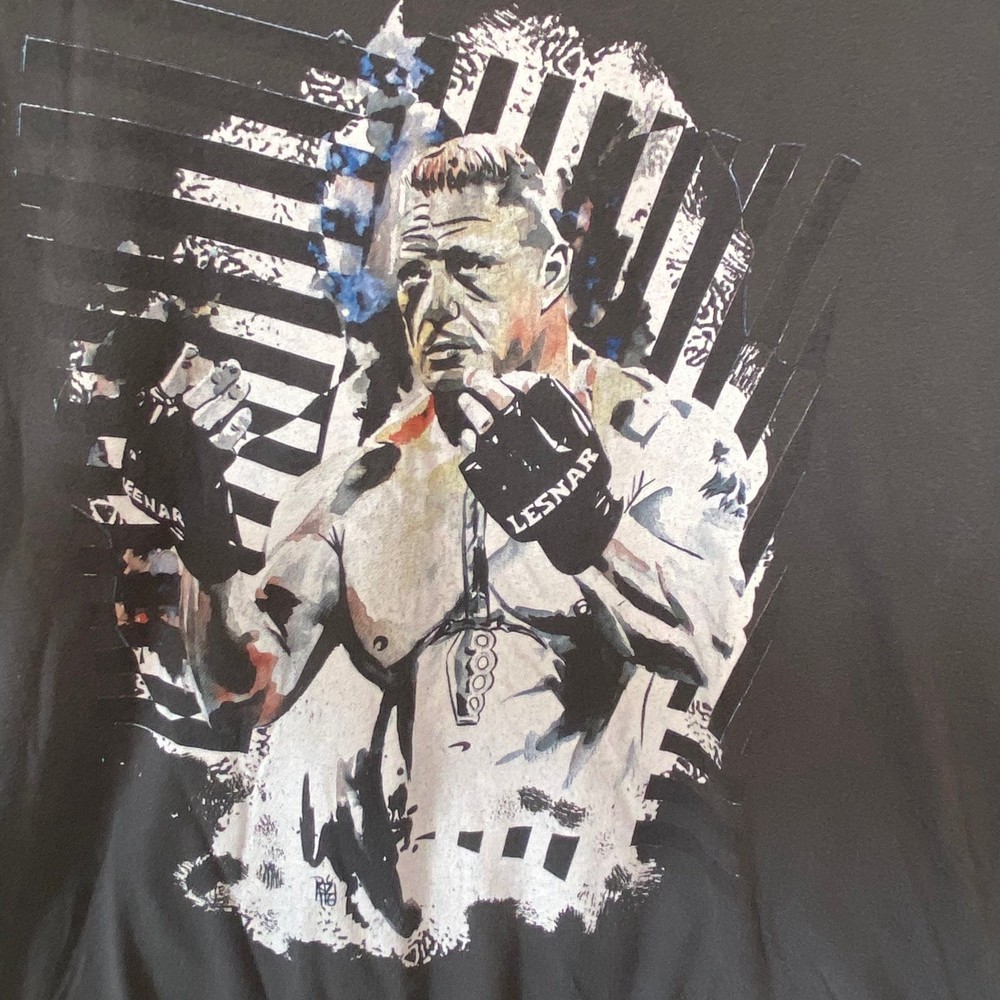 WWE Authentic Brock Lesnar Grey Tee Shirt Sz XL